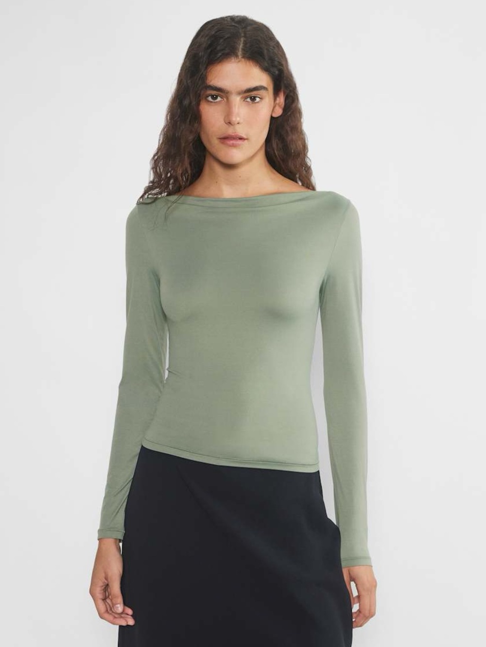 Aritzia Wilfred Beverly Longsleeve Top Smokey Sage Green